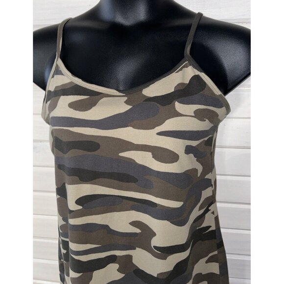 Torrid Sz Plus 1 1X Brown Foxy Cami Tank Camo Knit Adjustable Straps EUC - Picture 3 of 9